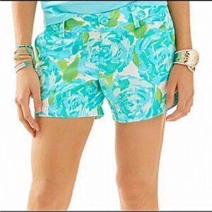 Lilly Pulitzer 5” The Callahan Shorts FIRST IMPRESSION BLUE Rose Floral size 2